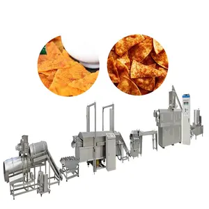Venta caliente Nuevo diseño Chips de maíz frito Máquina para hacer bocadillos Extrusora Línea de producción de bocadillos fritos para la venta