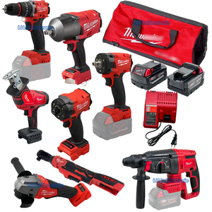 Bộ dụng cụ điện dùng pin Lithium-Ion 18V, gồm máy mài, máy vặn bu lông, máy khoan, tua vít không dây, chất lượng cao, MỚI, 8 trong 1 - Product Image 1