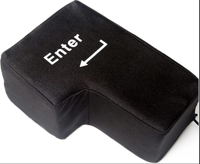 J530 Funny Stuffed Doll Plush Giant Enter Button Throw Pillow Black Computer Mouse Pad Big Plush Enter Key Pillow