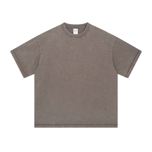 Camiseta de algodón de bambú lavado, estilo desgastado, 275 g, peso pesado, alta calidad, fabricación de camisetas con logotipo personalizado, camiseta americana de moda. - Product Image 2