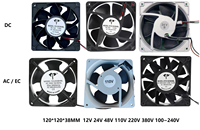 Ventilateur Axial Haute Vitesse AC DC EC 12038, Ventilateur Sans Balais Ultra-Puissant 4 Broches PWM, en Plastique PBT et Aluminium, pour Refroidissement d'Alimentation Électrique