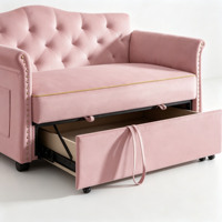 Canapé-lit pliant en velours rose personnalisé, très demandé, avec rangement, idéal pour les appartements et les salons