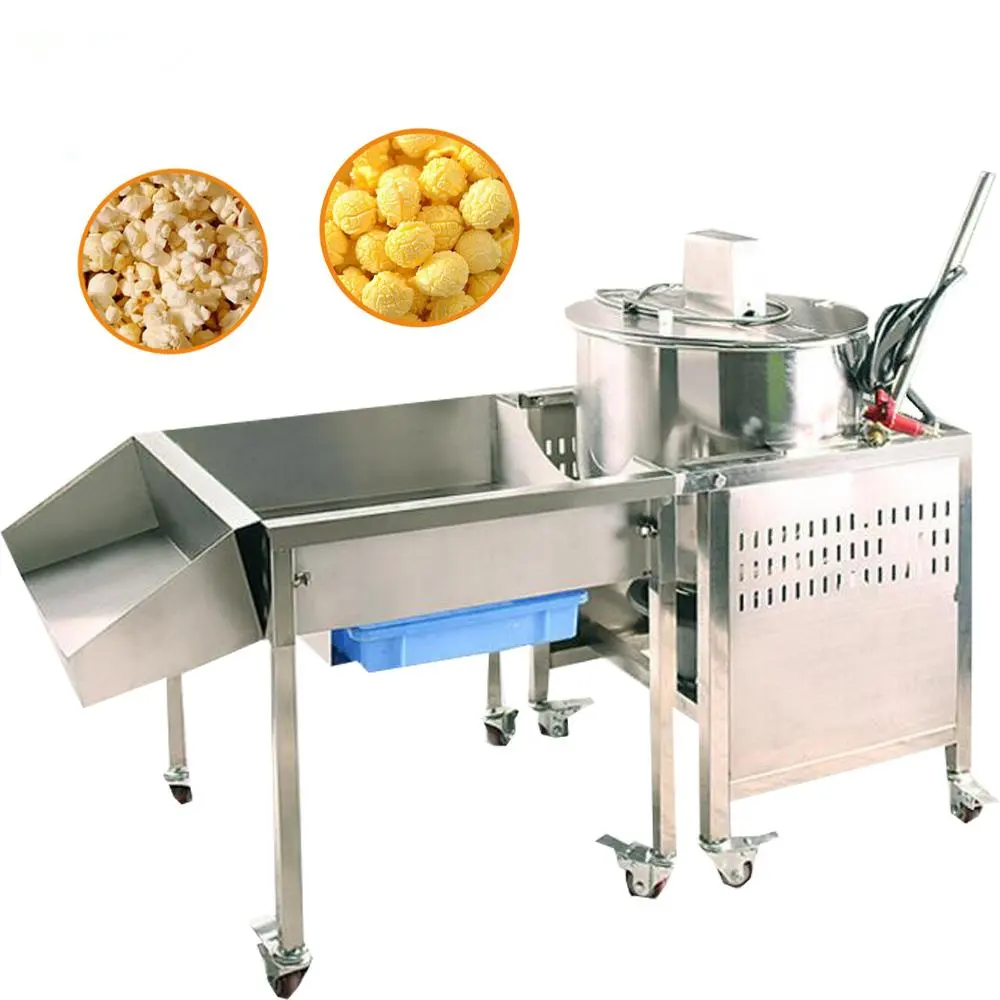 Sıcak satış otomatik sıcak hava patlamış mısır makinesi ticari su ısıtıcısı gaz patlamış mısır makinesi sepeti Motor ile sağlanan 12v 60 ahşap çerçeve
