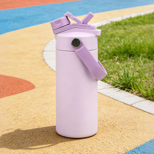 Bouteille d'eau isotherme en acier inoxydable de 18 oz avec logo personnalisé, pour enfants, avec couvercle à paille, 14 oz - Product Image 6