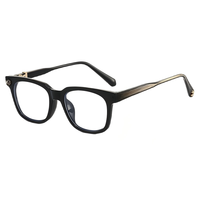 Nouvelles Lunettes Rétro Vintage Anti-Lumière Bleue, Monture Fine Noire Pleine Bordure, Verres PC, Design Uni pour Femme et Homme, Usage Quotidien