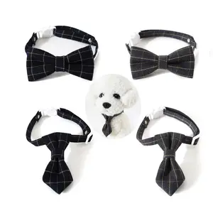 Pet Clothing Accessories Classic Plaid Pet Bow Tie Adjustable Cat Bow Tie Dog Tie Decorative Dog Bowtie Collar Supplier