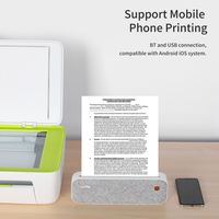 Nueva impresora A4 portátil pequeña compatible con papel A4 de 2 "3" 4 "203DPI 5200mAh impresora térmica BT recargable