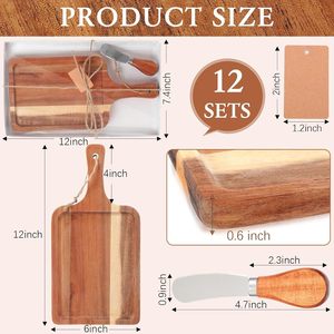 Wooden Cutting <b>Board</b> With Handle Acacia Wood Pizza Serving <b>Board</b> Rectangle Solid Wood Dessert <b>Cake</b> Plate - Product Image 2