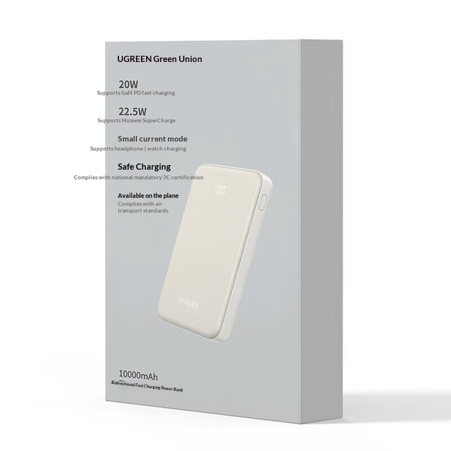 Ugreen Slim and Portable PD 20W Power Bank 10000mAh APB507 Milk White Mobile Phone Charger