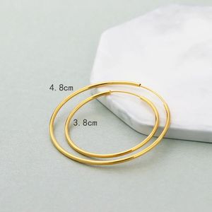 Xinfly 18K Rose Gold Polished Plain Round <b>Hoop</b> Earrings AU750 Fine Jewelry - Product Image 4