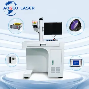 SINO Air-cooled 2023 AOGEO Engraver Rotary Fiber Laser Engraving Marking Machine for Metal and Plastic Raycus/max Laser Source