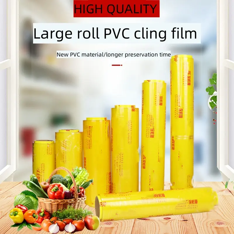 High selling Food Grade Fresh Keeping Anti-fog Packaging Wrap pvc Cling Film Jumbo roll for Supermarket Packing Food