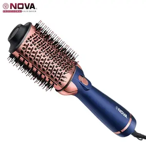 NOVA 2000W AC 모터 헤어 드라이어 전문 한 단계 전기 이온 블로우 헤어 드라이어 브러시 경기자 교정기 뜨거운 공기 브러시