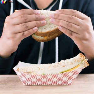 Outil en papier biodégradables <span class=keywords><strong>à</strong></span> <span class=keywords><strong>emporter</strong></span>, <span class=keywords><strong>à</strong></span> palper, coquille 100% de qualité alimentaire, chien chaud, cafros gaufrier, <span class=keywords><strong>plateau</strong></span> en boîte - Product Image 3
