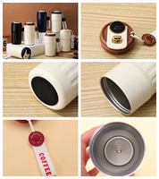 Tasse à café intelligente en acier inoxydable 316 de 450ml avec logo personnalisé en gros, gobelet de voyage isolé, couvercle à affichage de la température par LED