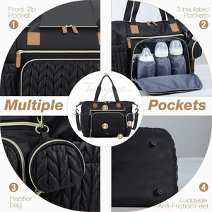 <span class=keywords><strong>Sac</strong></span> fourre-tout élégant et imperméable pour maman avec poche <span class=keywords><strong>isotherme</strong></span> pour biberon, <span class=keywords><strong>sac</strong></span> à couches personnalisé avec tapis à langer - Product Image 4