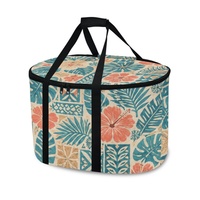 Sac de transport portable pour autocuiseur, avec imprimé floral tropical à feuilles de fleurs, idéal pour les pique-niques et les voyages