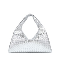 7658 #   Modische Damen-Hobo-Tasche in Dreiecksform mit gewebtem Crossbody-Design, PU-Futter und Reißverschluss