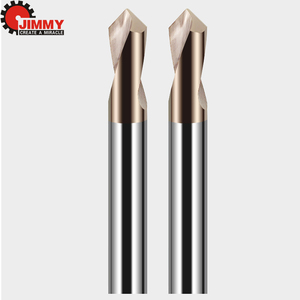 Broca de centrado de carburo de acero de 90 grados con punta fija, recubrimiento de TiAlN, 2 filos, 35° de hélice, HRC55, OEM ODM, para fresado ascendente - Product Image 3