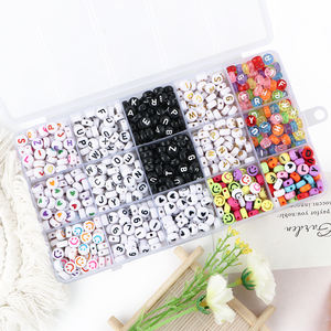 ชุดลูกปัดอะคริลิครูปขนาด7*4มม. 1050ชิ้นกล่องกริด15ชิ้นเครื่องประดับแบบทำมือสำหรับสร้อยข้อมือสร้อยคอแฟชั่นยิ้มลูกปัดหัวใจ - Product Image 6