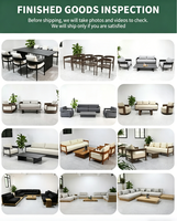Ensemble de canapés de luxe modernes en aluminium, imperméables, durables, confortables et portables avec coussins pour jardin, patio, villa, hôtel, salle à manger, cour.