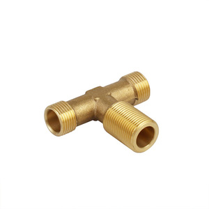 ข้อต่อทองแดงแบบ T ขนาด 1/2 นิ้ว เกลียวตัวผู้ สำหรับระบบสายลม - Product Image 1