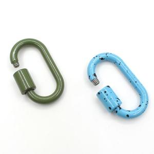 Anneaux mousquetons émaillés en alliage avec fermoir à vis pour la fabrication de bracelets, 2 cm, 3,7 cm, forme géométrique - Product Image 4