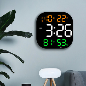 Hiện đại trang trí nội thất <span class=keywords><strong>LED</strong></span> Đồng Hồ Treo Tường Lớn hiển thị kỹ thuật số Đồng hồ báo thức đầy màu sắc lịch mặt duy nhất hiển thị lớn Đồng hồ treo tường-Quà Tặng - Product Image 1