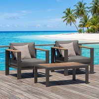 Maßgefertigtes Aluminium-Gartenmöbel-Set mit 7 Teilen, Terrassen-Sofa Geeignet für Veranda, Balkon, Terrasse und Innenhof