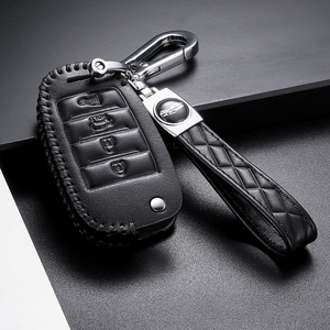 Housse de clé en cuir faite à la main pour Kia sac porte-clés pliable avec fermeture suspendue Compatible avec TOUT NOUVEAU K5 K4 K3 KX5 KX1 - Product Image 2
