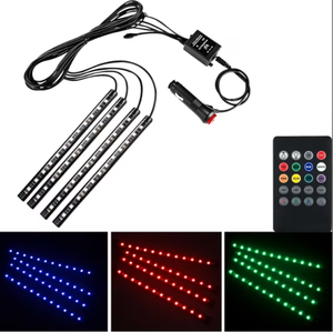 Bande lumineuse à 4 LED pour voitures, éclairage intérieur de voiture, couleur lumineuse, contrôle musical - Product Image 1