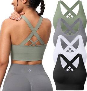 Sujetador Deportivo Evercute Transpirable para Mujer, con Relleno, Soporte Medio, Tirantes Cruzados, 100% Nailon, Sin Costuras, Ideal para Yoga y Ejercicio - Product Image 6