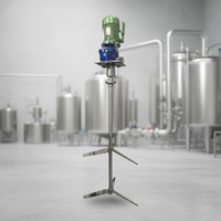 Agitateur mélangeur industriel haute vitesse en acier inoxydable avec moteur et pompe, capacité 40L, agitateur vertical pour liquides chimiques