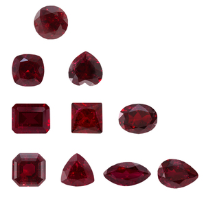 Cadermay, 11 formas, rubí <span class=keywords><strong>rojo</strong></span> <span class=keywords><strong>oscuro</strong></span> cultivado en laboratorio, piedras preciosas de rubí sintéticas sueltas con grietas e inclusiones para la fabricación de joyas - Product Image 1