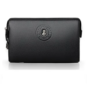 Nieuwe Stijlvolle Koopman Veiligheidsslot Code Mannen Portemonnee Lock Mannelijke Clutch Leisure Clutch Grote Capaciteit Portemonnee Lange Zachte Portemonnee