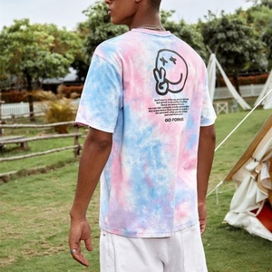 Camiseta Gráfica Tie Dye para Hombre al por Mayor, 100% Algodón, Colores Personalizados, Transpirable, Impresión DTG, Unisex, Manga Corta - Product Image 6