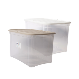 Boîte de rangement Marea 570x390x360mm en plastique PP avec couvercle transparent, capacité 20-35L, conçue pour l'organisation de la maison - Product Image 3