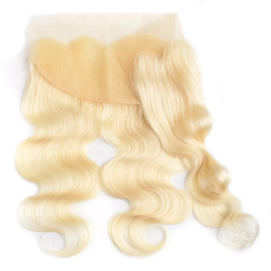 Russian blonde 613 human hair 4*4 lace closure wholesale virgin human hair 13*4 lace frontal