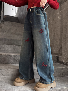 Pantaloni Casual da Ragazza in Cotone Ricamato e Jeans per Primavera e Autunno 2026 - Vendita all'Ingrosso - Product Image 6