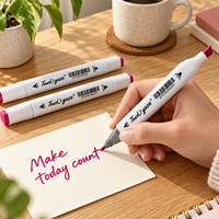 Marqueur d'art professionnel Jiuniu YZ-502-1 à double pointe, encre à l'alcool de haute qualité, design carré blanc pour le dessin de précision