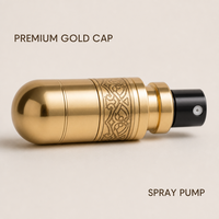 Flacon pulvérisateur de parfum vide en métal doré de 35 ml, atomiseur rechargeable avec capuchon doré, vente en gros, boîte de présentation de 480 unités, logo personnalisé