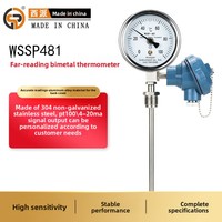 Thermomètre bimétallique WSSP-481 à transmission à distance, étanche, résistant à la corrosion, en acier inoxydable, pour chaudière industrielle, sonde 4-20 mA