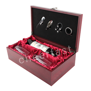 Nhà Sản Xuất Bán Sỉ Hộp Đựng Rượu Vang Đỏ Bằng Gỗ Tái Sử Dụng Hai Chai Và Bộ Phụ Kiện 4 Chiếc Hộp Quà Tặng Rượu Bằng Gỗ 2 Chai - Product Image 6