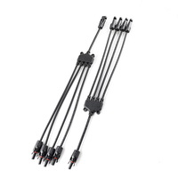 Connecteur de branche solaire photovoltaïque 4-en-1 pour système en T, 1000V 30A, mâle-femelle en cuivre, étanche IP67, boîtier en nylon