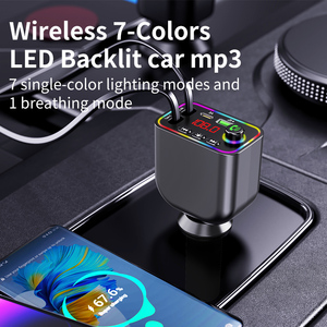 Y4 Siêu Nhanh Sạc New Phổ Kép Có Thể Thu Vào Cáp FM Transmitter Kỹ Thuật Số 4-Trong-1 Không Dây Type-C Car Charger - Product Image 4