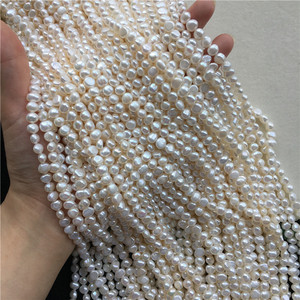 Perle d'Acqua Dolce Barocche Naturali di Alta Qualità 6-8mm, Filo di Perle Bianche Sfuse all'Ingrosso - Product Image 2