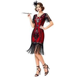 1920s Gatsby Retro <b>Sequin</b> Beaded Cocktail Dress V-neck Sheath <b>Plus</b> <b>Size</b> Vintage Party Dress - Product Image 3
