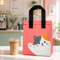 Sac fourre-tout réutilisable en PP non tissé, écologique, personnalisé, avec poignées renforcées cousues, robuste, pour courses, sandwichs et aliments