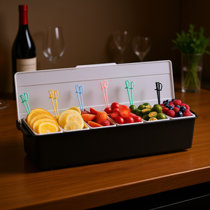 CoolerMaster - Bandeja de Servicio para Condimentos con 6 Compartimentos, Enfriada por Hielo, con Tapa de Plástico, para Bar en Casa - Product Image 2