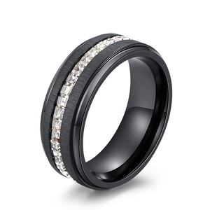 Anillo de tungsteno Micro pavé de Zirconia cúbica para hombre, anillo de diseño <span class=keywords><strong>italiano</strong></span> - Product Image 2